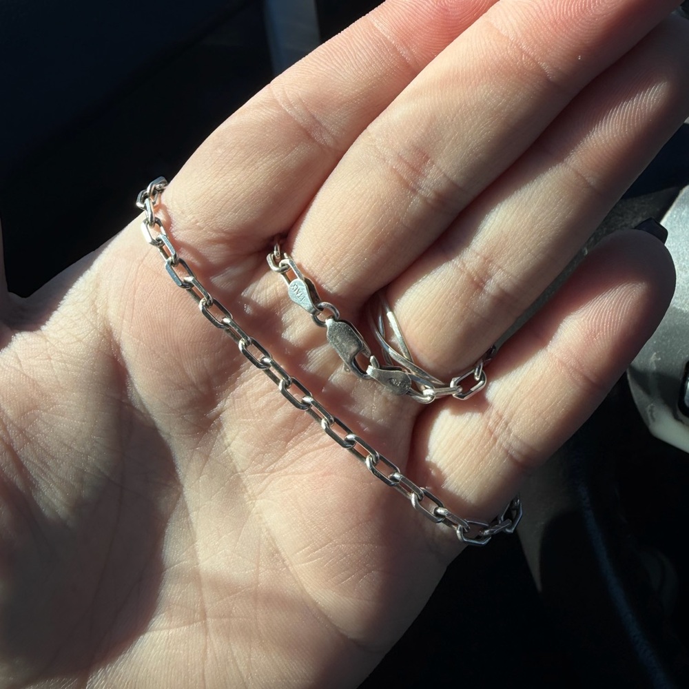 Sterling Silver Figaro Chain Anklet - Silver